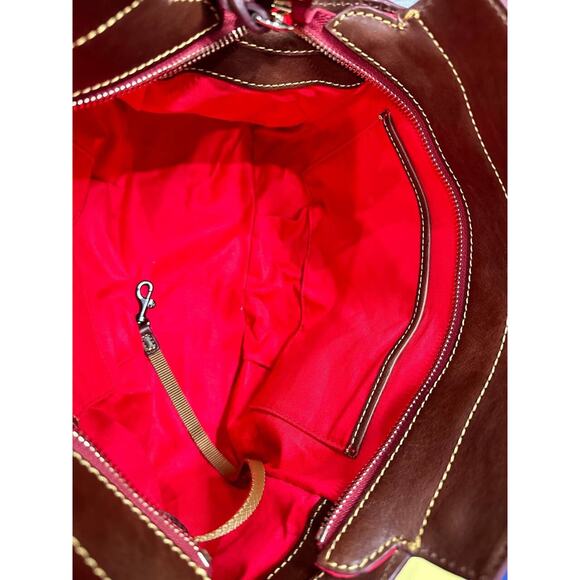 Dooney & Bourke Florentine Leather Small Winged Shopper Chestnut, bag A626470 - Picture 12 of 15